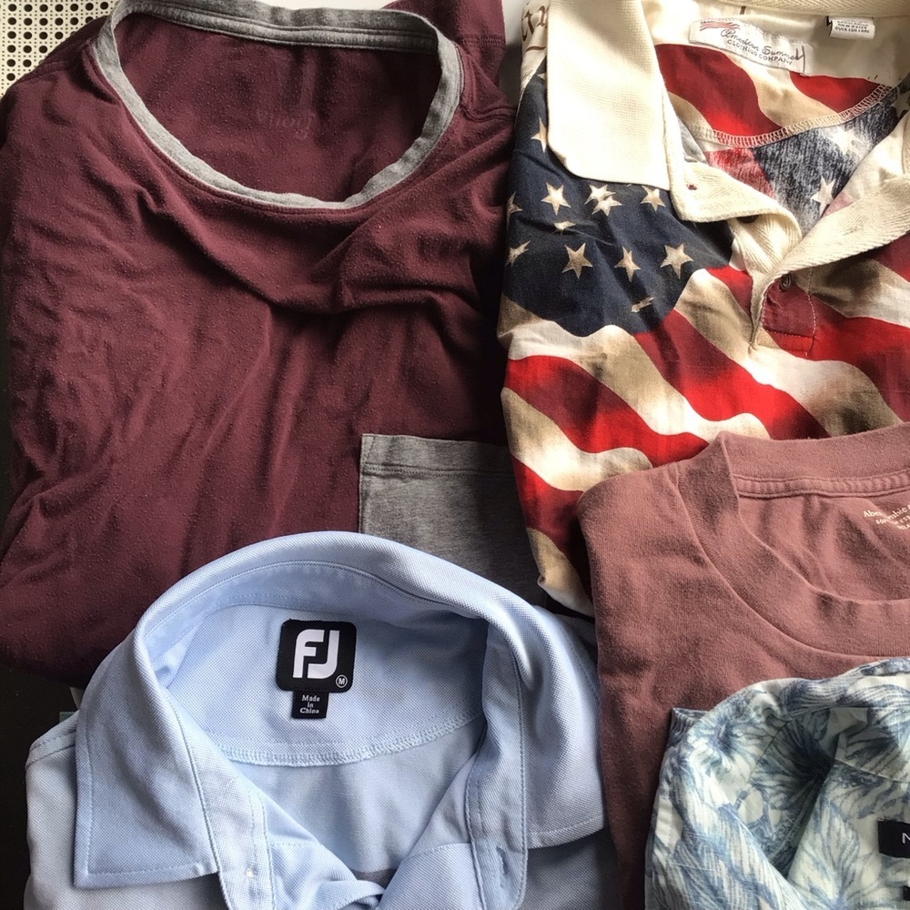 Men’s assorted shirts tshirts polo 1/4 zip small medium USA classic lot - Picture 2 of 6